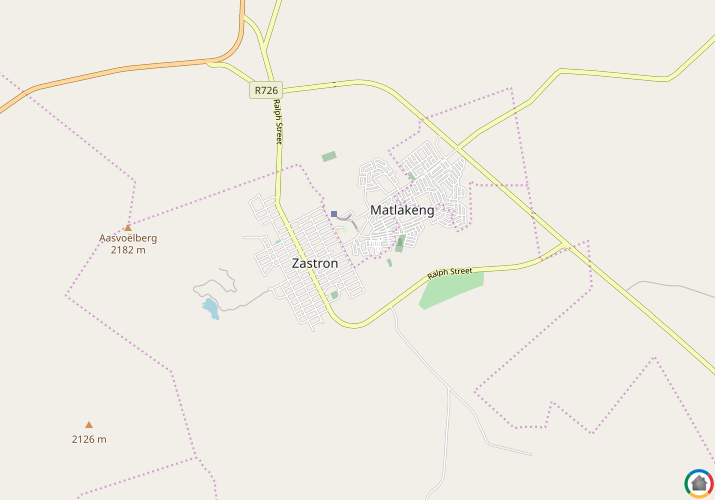 Map location of Zastron